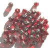 50 6mm Cathedral Siam Ruby with Silver Coated Ends